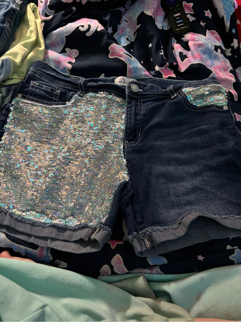 Jordache Medium Blue Cuffed Denim Shorts